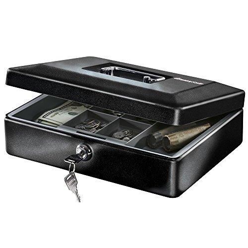 SentrySafe CB-12 Cash Box with Money Tray and Key Lock 0.21 cu Feet, Black - Afbeelding 1 van 7