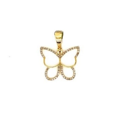10k Gold Everyday .28ct of Natural Diamonds Butterfly Pendant