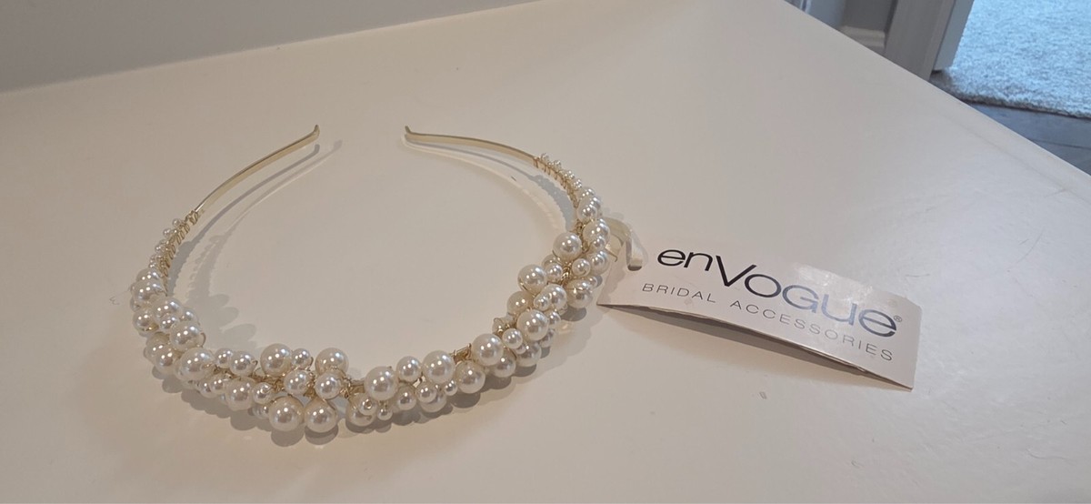 ENVOGUE Bridal Accessories HeadbandHB2302 - Gold and Pearl  display picture 1