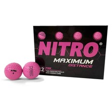 Maximum Distance Golf Balls- 12 Pack- Bright Pink- USGA Approved