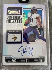 2023 Panini Contenders Justin Jefferson Conference Ticket Auto 5/5 Bookend 🔥