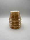Set Of 4 Vintage Fire King Peach Lustre Swirl Custard Cup Scalloped Rim