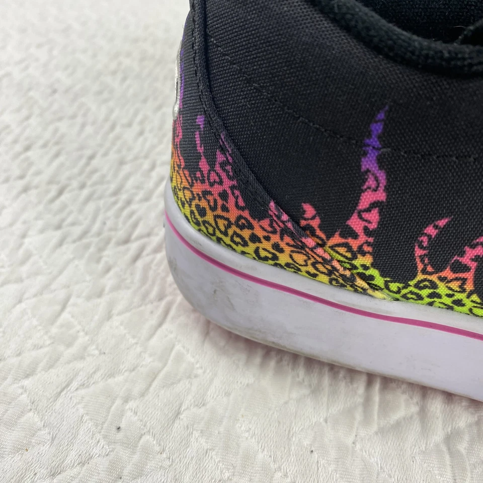 Heelys Shoes Womens Size 7 Black Pink Neon Cheetah Flame Roller Skates Sneakers - Image 3 of 4