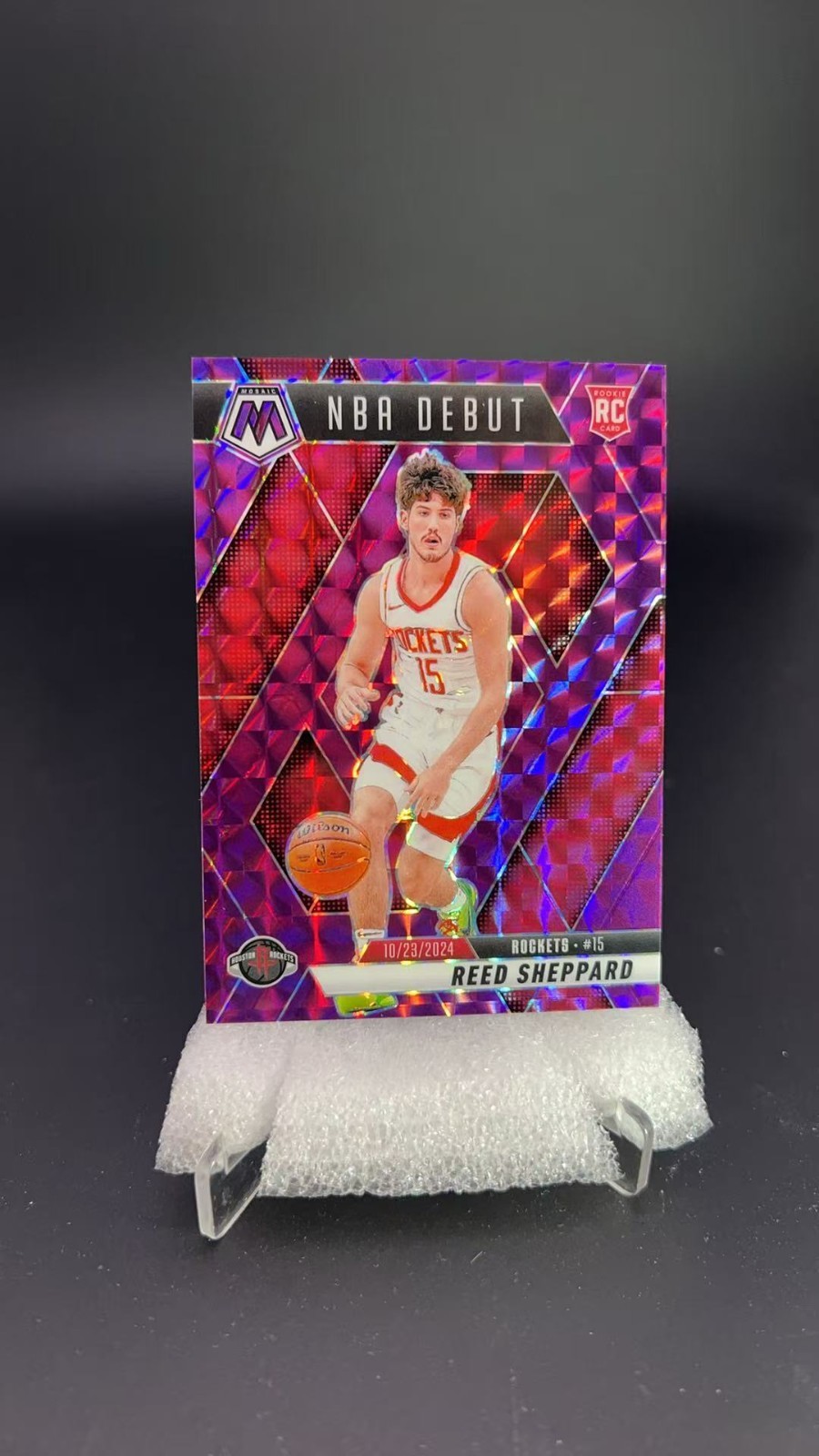2024-25 Panini Mosaic Reed Sheppard RC NBA Debut Purple /99 Rockets #18481 S