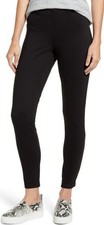 HUE ULTRA SOFT BLACK DENIM LEGGINGS LARGE