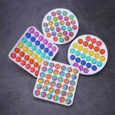 Rainbow Gradient Silicone Pop It Fidget Toy Autism Sensory Stress Relief for Kid