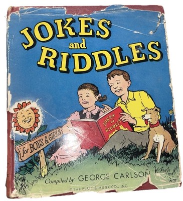 George L. Carlson JOKES AND RIDDLES  Illustrated Platt & Munk Co. Vtg 1959 HC DJ