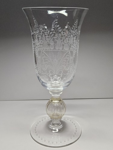 Lg Signed Cenedese & Albarelli Murano Gold Flake Art Glass Engraved Vase 14 3/8" - Picture 3 of 14