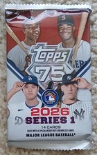 (1) 2026 Topps Series 1 Baseball MLB Factory Sealed Pack From Box 14 Card Pack