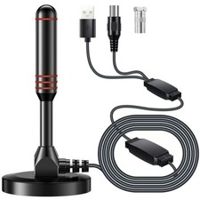 TV Antenna Indoor Long Range with Dual Amplifier Signal Booster, Support 4K 1...