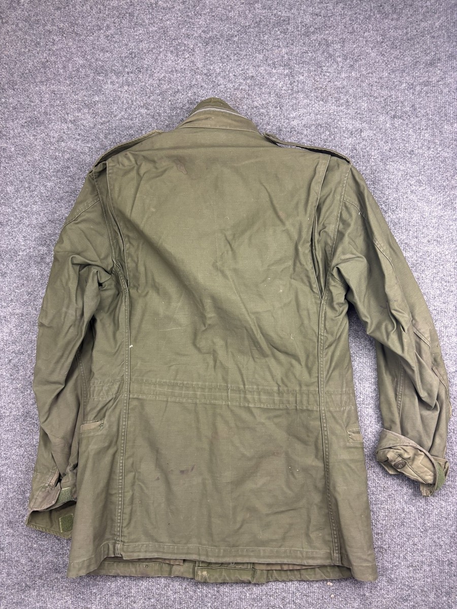 Vintage US Army M-65 Field Jacket Mens Small Long Olive Green