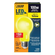 Feit Electric A19 Outdoor LED Bug Light, 100-Watt Equivalent, Dimmable LED Light