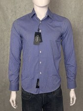 NWT Chaps Mens Performance Slim Fit Stretch Long Sleeve Blue Gingham Plaid Shirt