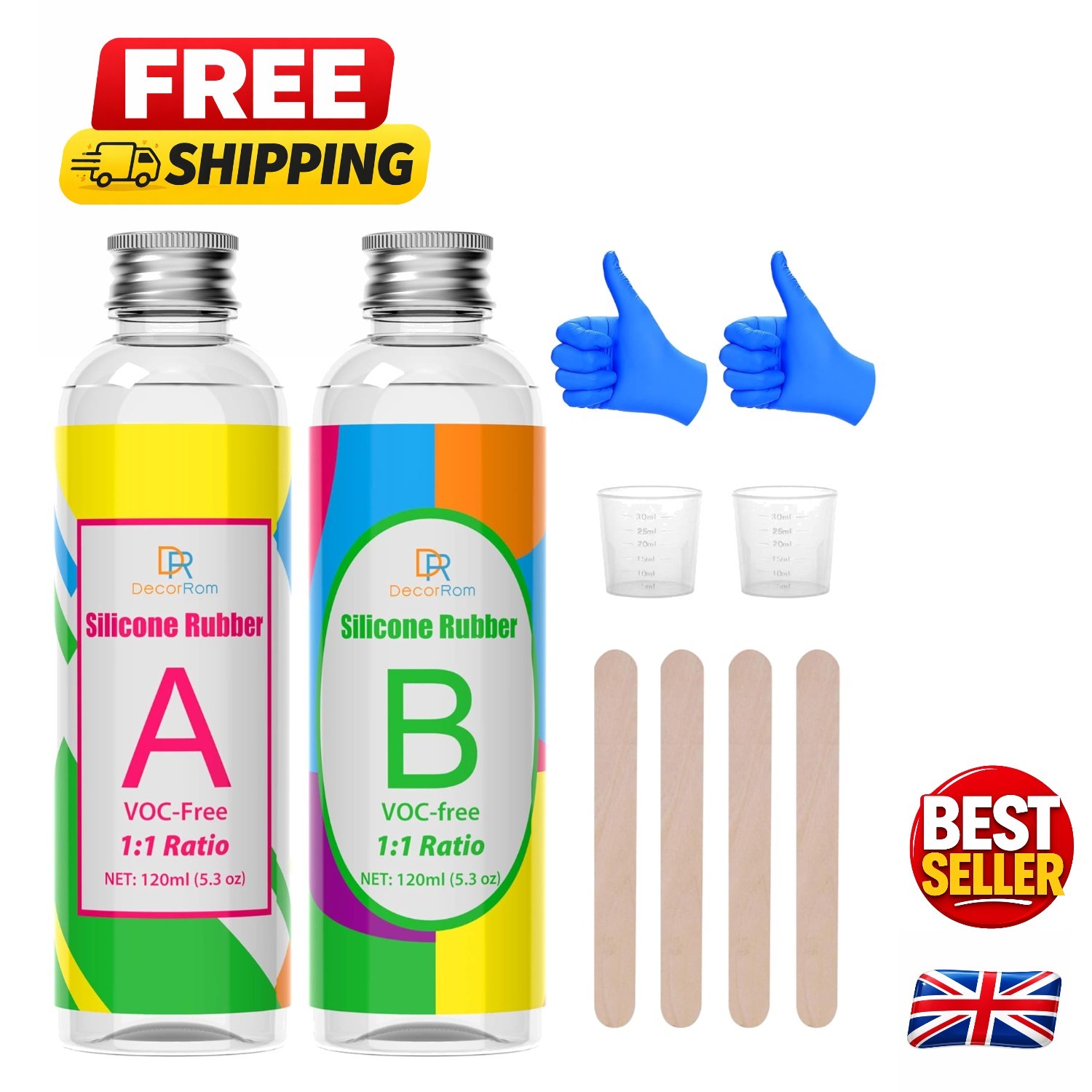 Siliconic Mould Making Kit - Non-Toxic Clearcast Silicone for DIY Craft 10.6oz