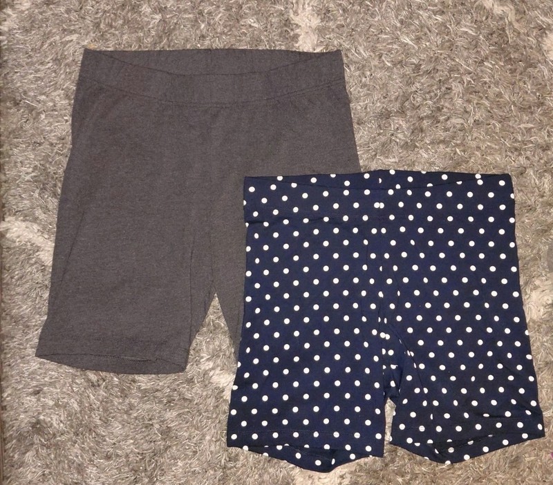 2 Old navy Cotton Bike shorts size Large new Dark Grey & Navy Polka Dot