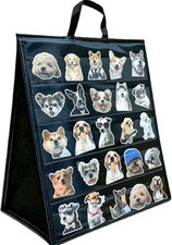Double-Sided Sticker Display Stand with Handle, 4" Card Organizer, Black