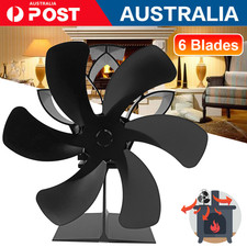 6 Blade Heat Fan Self-Powered Wood Stove Top Burner Fireplace Silent Eco Heater