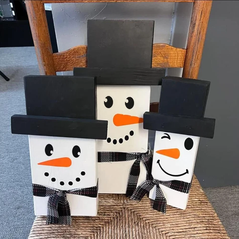 Snowman Faces Stencil5” Christmas Stencils Reusable Holiday Drawing Stencils ... - Image 3 of 4