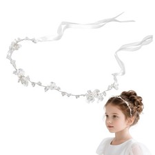 Flower Girls Headpiece Headband Crystal Pearl Hair Accessory Wedding