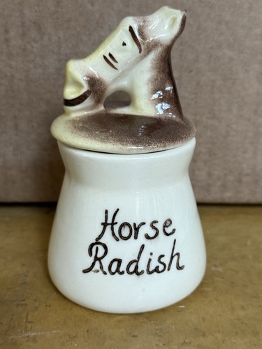 Rare Vintage 1950's DeForest Pixieware Horse Radish Condiment Jar
