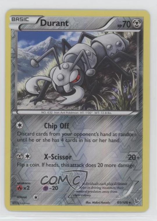 Durant Reverse Foil Pokemon XY Flashfire #61