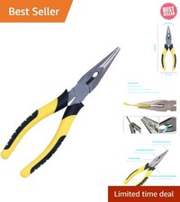 8-Inch Needle Nose Pliers: Paper Clamp Precision, Heavy-Duty CRV Steel