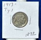1913 T-1 Buffalo Nickel - Better Grade - Scratch on Rev - Original