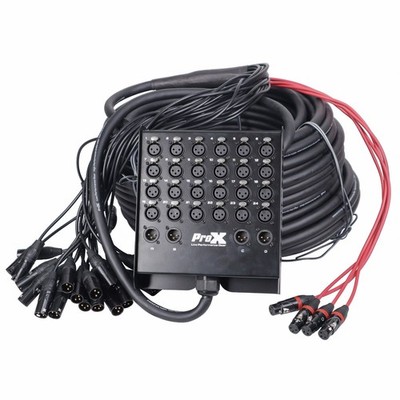 Prox 24 Channel & 4 Returns XLR Mic Audio Snake Stage or Studio 150 Ft