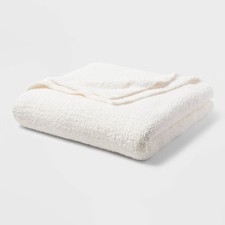Full/Queen Cozy Chenille Bed Blanket White - ...