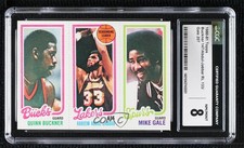 1980-81 Topps Quinn Buckner Kareem Abdul-Jabbar Mike Gale CGC 8 HOF 15ho