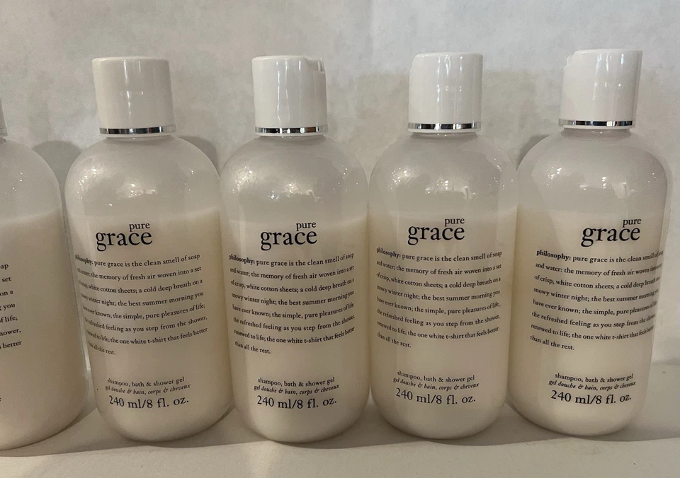 Lote de 7 Champú Philosophy Pure Grace Gel de Ducha y Baño de Burbujas 8 OZ Nuevo Sellado Foto 3 de 4