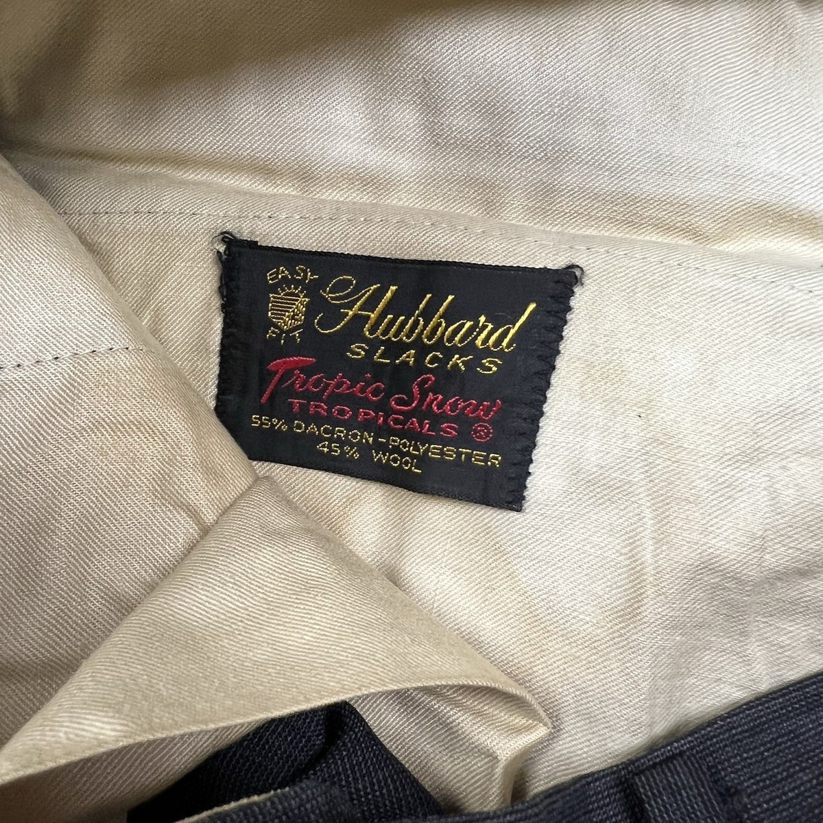 Vintage 50s Hubbard Gabardine Rayon Pleated Pants Trousers Mens