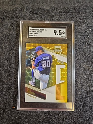 #ad 2023 PAUL SKENES RC 03 10 SGC 9.5 MT Panini Elite Ex. Ed. #SP 5 Spellbound $209.99