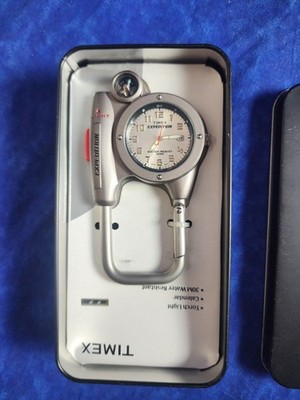 Timex Expedition Silver Tone Clip On Watch with Compass & Light Water Resistant
