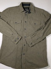 Grizzly Mountain Chamois Brushed Flannel Shirt Mens M Green Heavy Outdoor Work