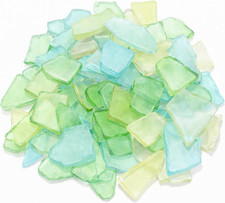 25 Oz Sea Glass for Crafts Pieces Decor Flat Frosted Sea Glass Vase Filler Crush