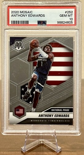 Anthony Edwards 2020-21 Panini Mosaic National Pride Rookie PSA 10 Gem Mint