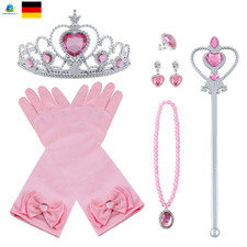 Vicloon Eisprinzessin Kostüm Set 9 Teile Krone Ring Halskette