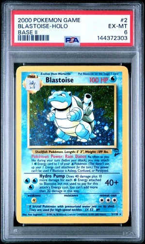 2000 POKEMON BASE SET 2 #2 BLASTOISE-HOLO PSA 6
