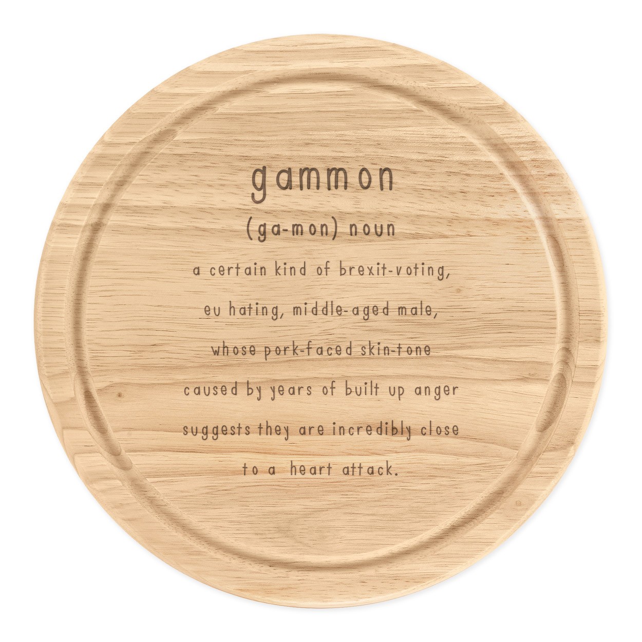 Gammon Definition Brexit Round Chopping Cheese Board Funny Britain Europe EU