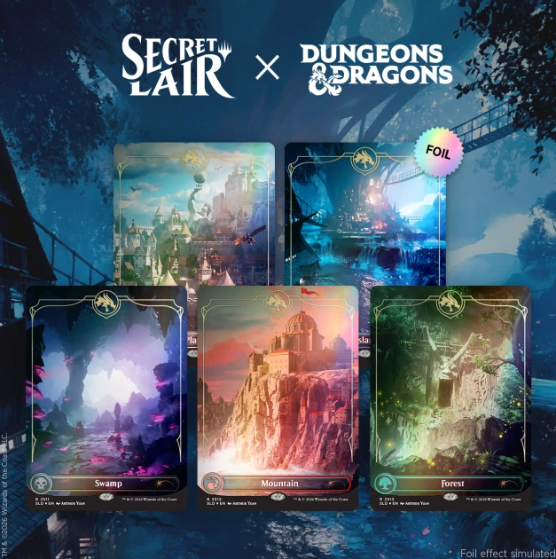 Lands of the Forgotten Realms - Foil ② MTG Secret Lair Dungeons & Dragons Lands of the Forgotten Realms