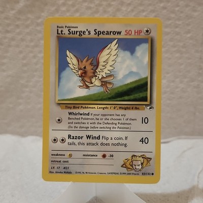 Pokémon Lt. Surge's Spearow Gym Heroes 83/132 Common 50 HP Regular 