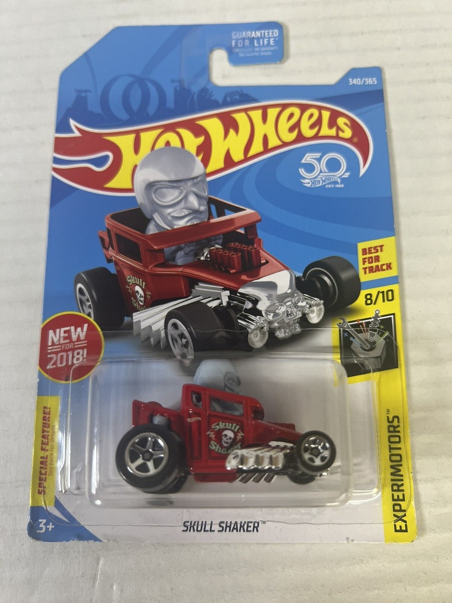 Hot Wheels Tooned Skull Shaker RED Chrome 7/10 Diecast Toy Model