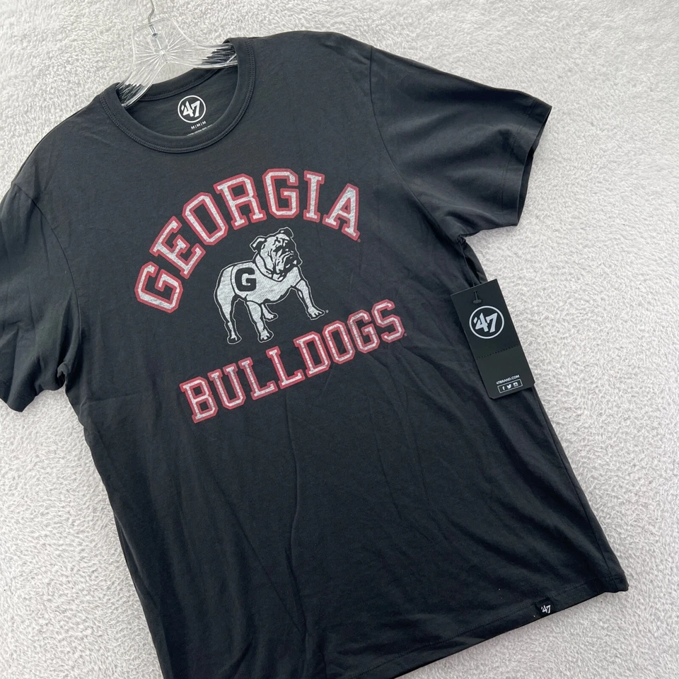 Georgia Bulldogs Shirt Medium Mens '47 Brand NCAA College Black Cotton Tee B New - Image 3 of 4