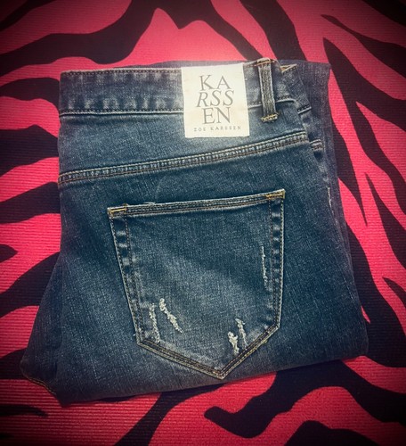 Neu mit Etikett Damen Y2K Zoe Karssen Low Rise Skinny Distressed Jeans Gr/28