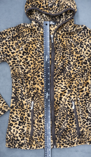 Lena Leopard Print Fleece Zip Up Jacket Hoodie Butterfly Logo Women's Size Small - Picture 13 of 16