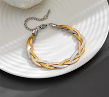 Stainless Steel Snake Three Colored Bracelet for Women's