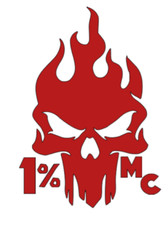Vinyl Car Decal Sticker - 1 MC Flaming Skull outlaw biker motorcycle tribal