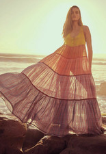 Free People NWT Size XS GORGEOUS Tiered Summer Vacation Maxi Dress New
