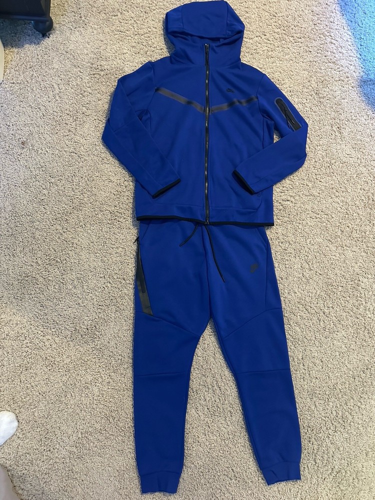 Size L Nike Sportswear Tech Fleece Hoodie & Pants Full Set in Game Royal Blue